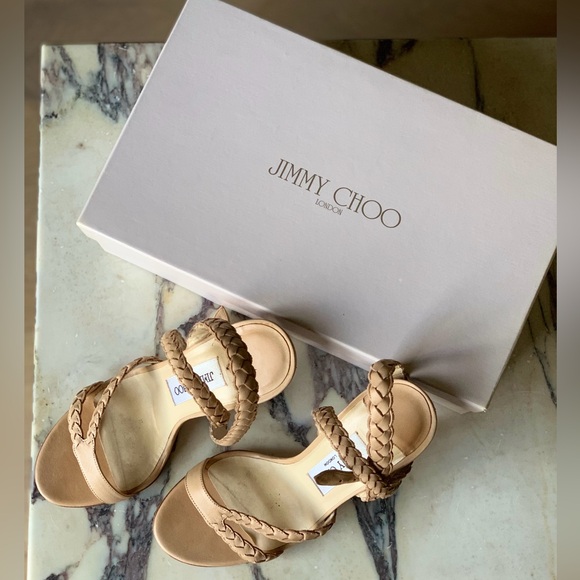 Jimmy Choo Tan Ankle Strap Heels - Picture 2 of 5